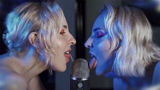 ASMR Double Licking Blue Yeti Mic - porn video
